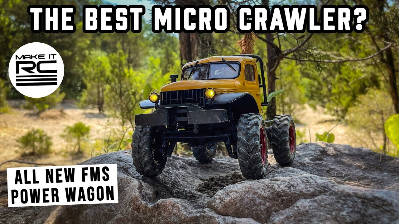 The All New FMS FCX24 Power Wagon 1/24 Scale RTR Crawler! First Look, Unboxing, and Test Drive