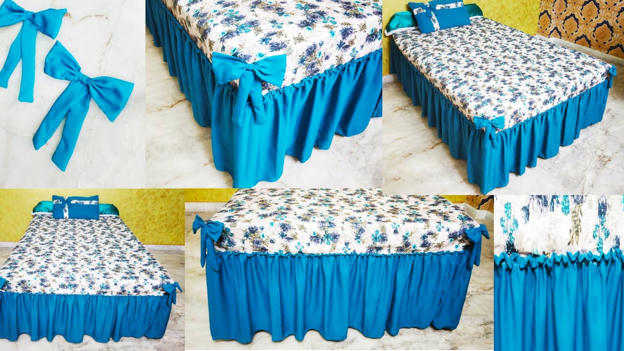 Use Of Old Sari & Fabric || How To Make Beautiful Frill Bedsheet at Home