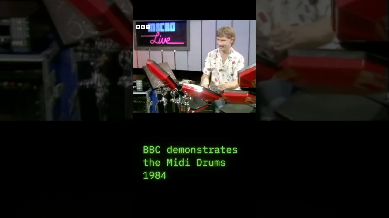 BBC demonstrates the electronic drums - 1984