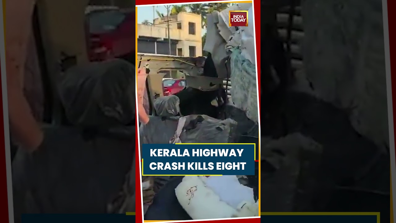 Kerala Highway Crash: 8 Killed After Car Rams Parked Lorry In Thrissur #kerala #thrissur