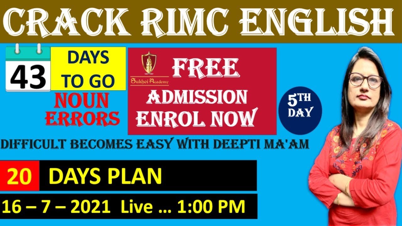 NOUN ERRORS  FOR RIMC BY DEEPTI MA'AM SUKHOI ACADEMY