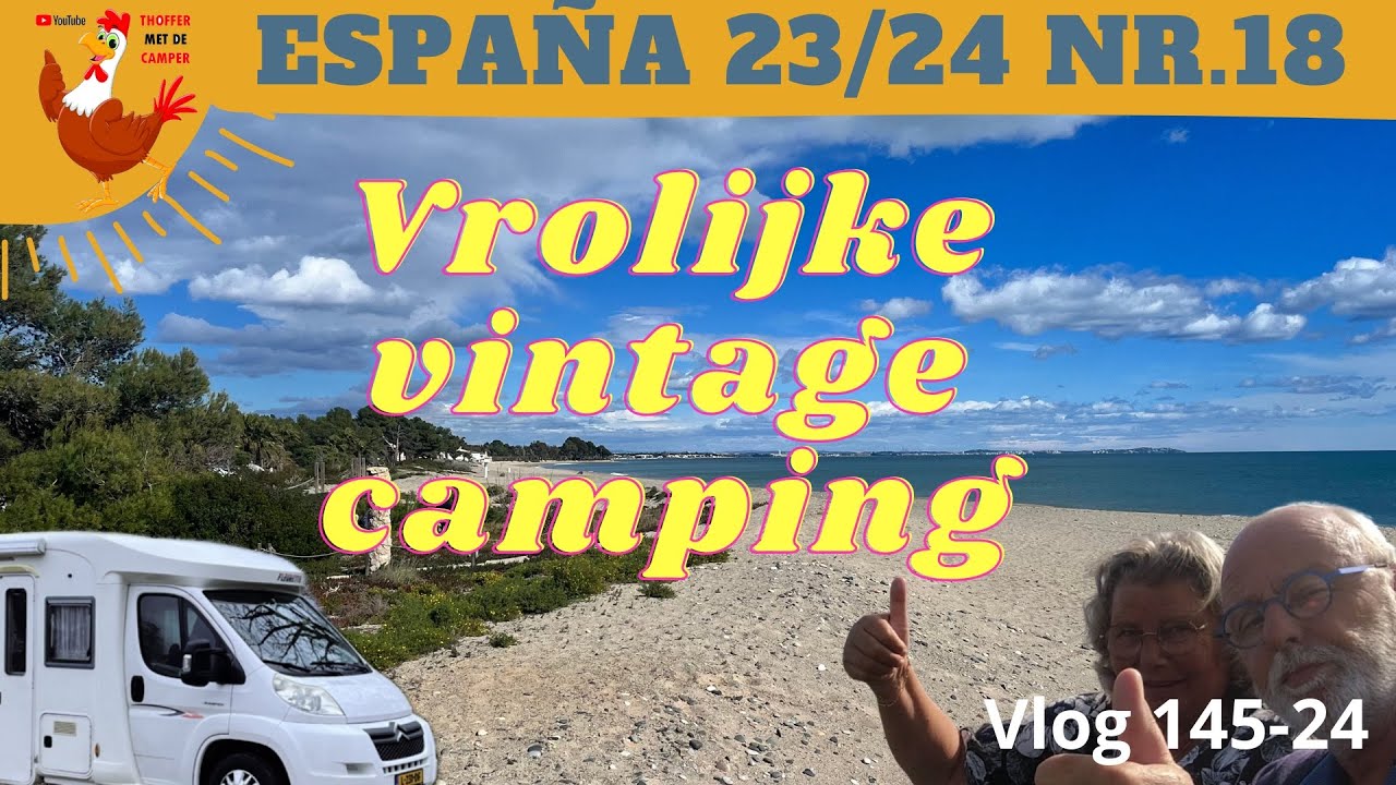 #145-24 #miamiplatja  Miramar camping. Vrolijke Vintage camping. Direct aan zee staan