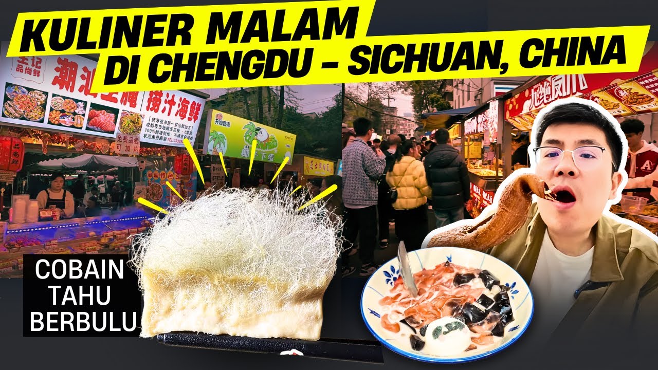Cobain TAHU BERBULU 😱 ❓BERBURU STREETFOOD  Dİ CHENGDU CHINA 🇨🇳
