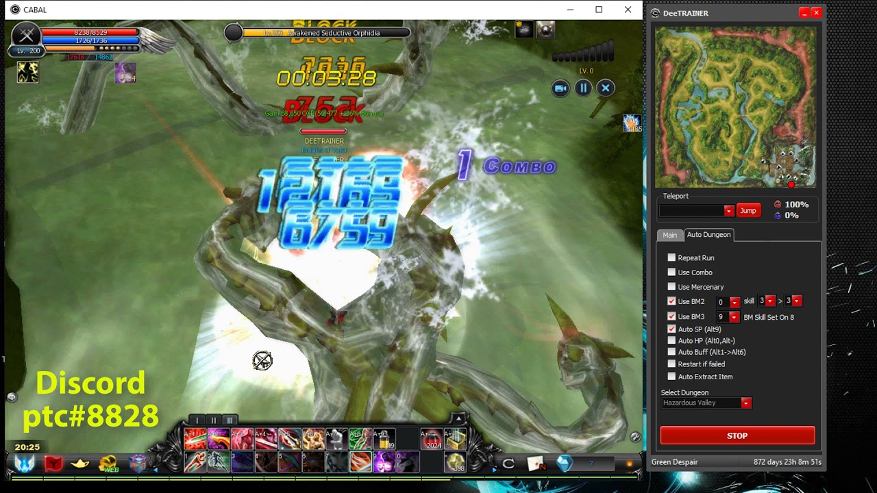 HACK CABAL - AUTO DUNGEON AWAKENED HAZARDOUS VALLEY
