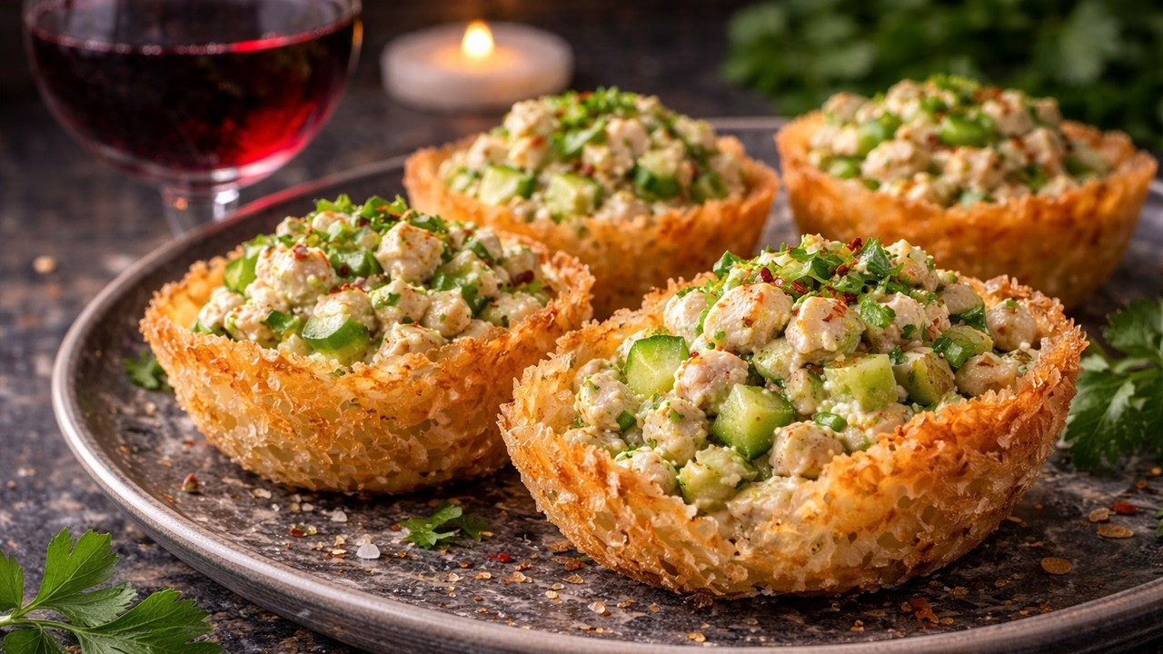 Хрустящие рисовые чашечки с ароматной курицей — просто идеально!
