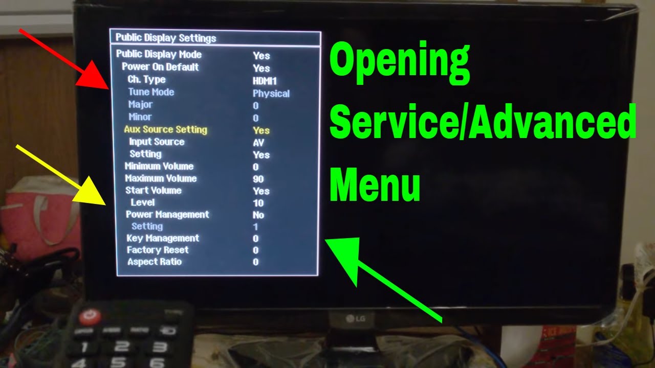 LG TV Opening Service menu. Advanced menu. 24LF452B-PU