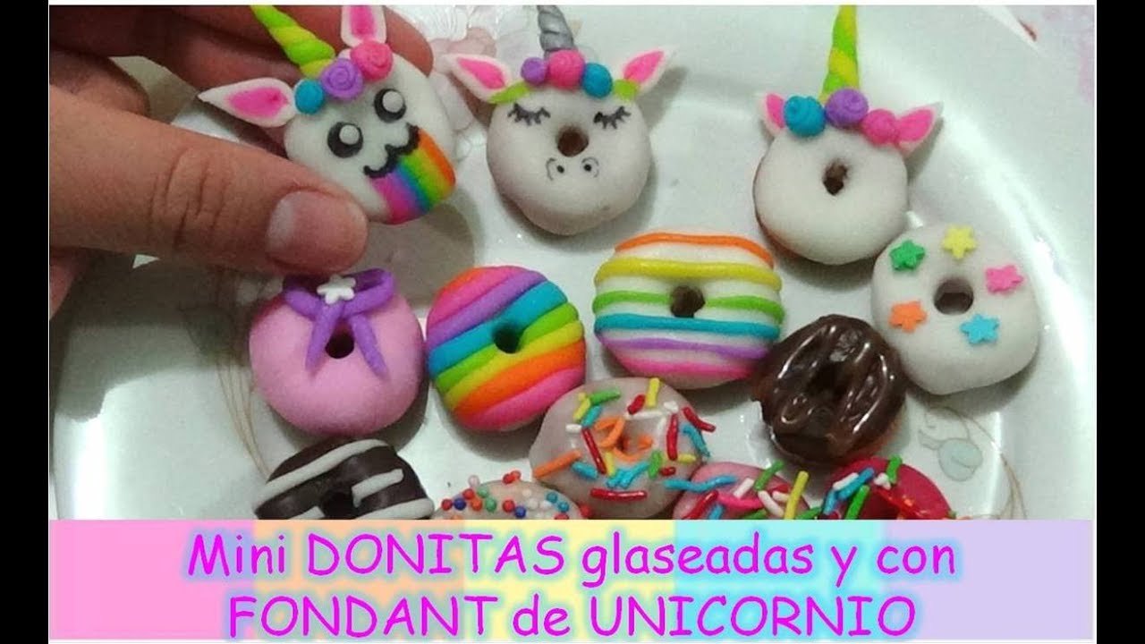 Mini DONAS glaseadas y con FONDANT de UNICORNIO