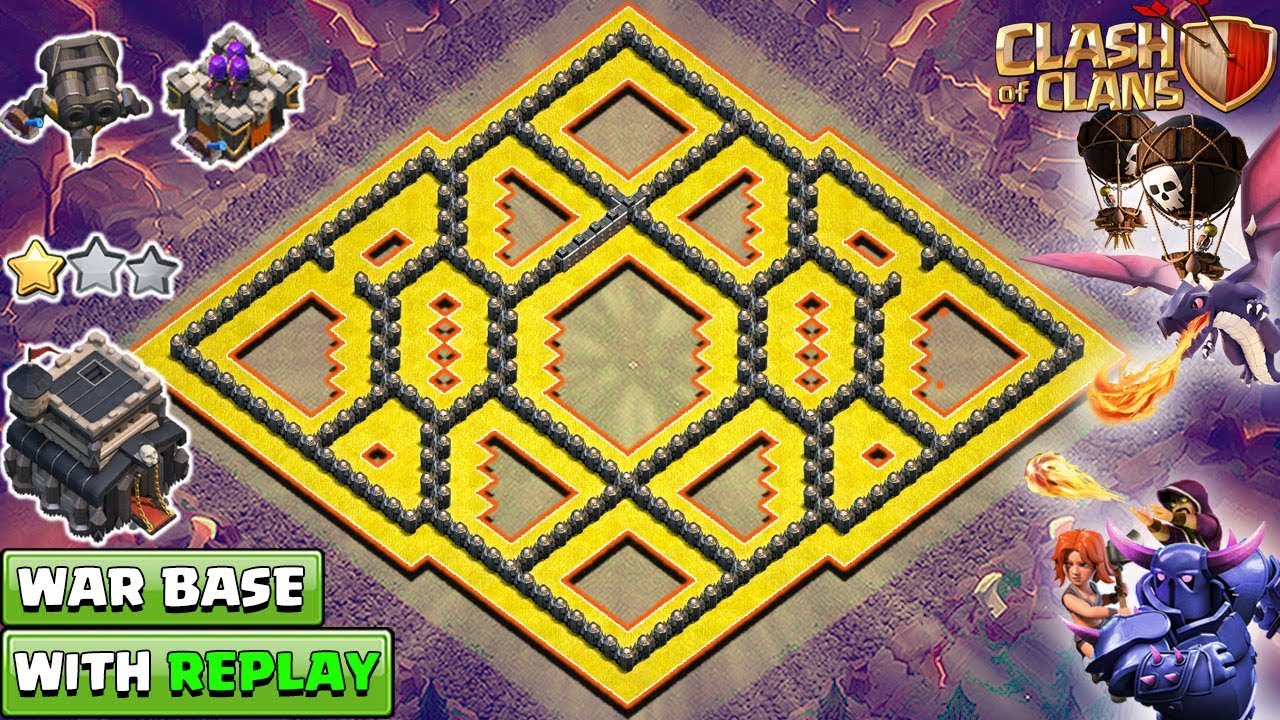 New Best TH9 War Base 2018 with REPLAY | TH9 Base Anti LAVALOON 2018 | Clash of Clans 2018