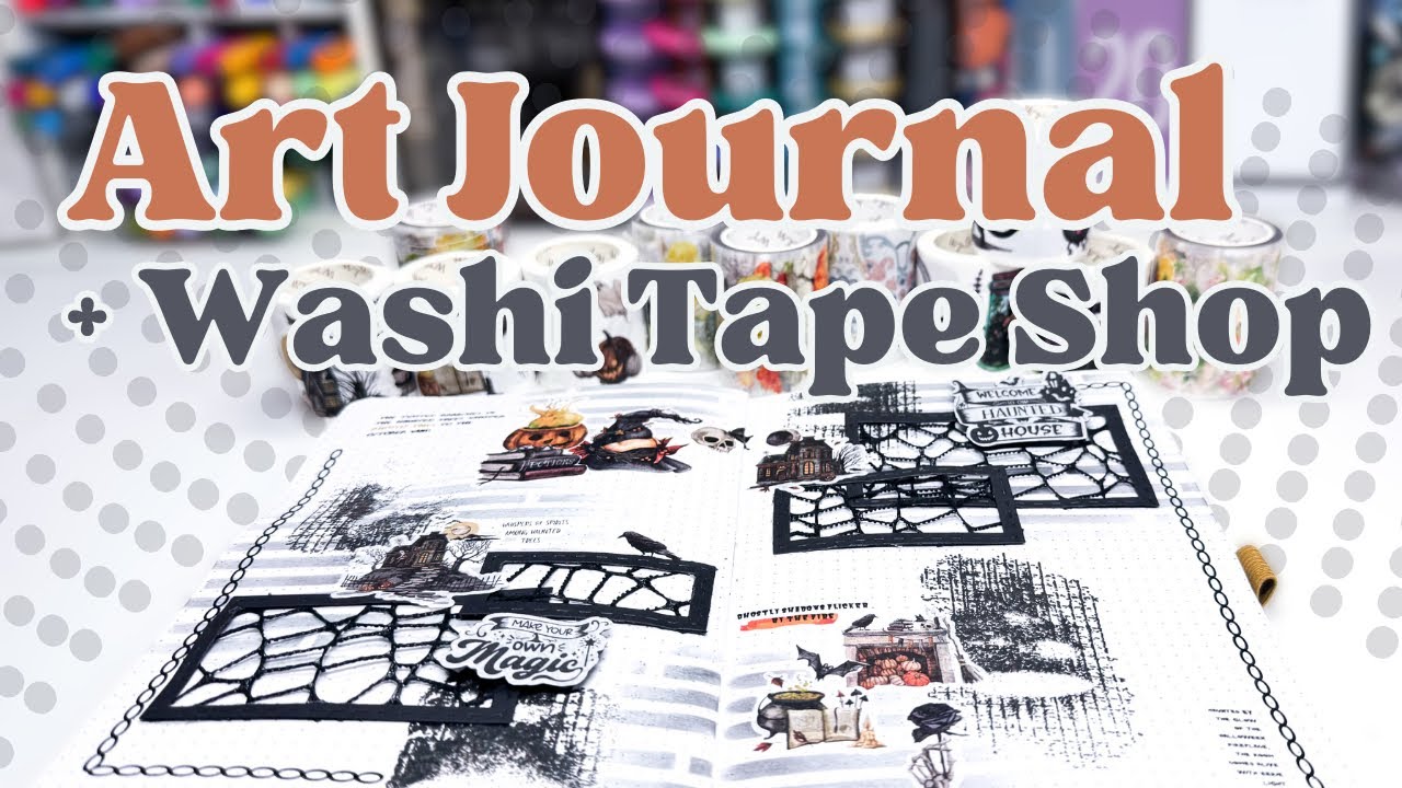 Art Journal With Me Process Video - Halloween Themed | The Washi Tape Shop Unboxing