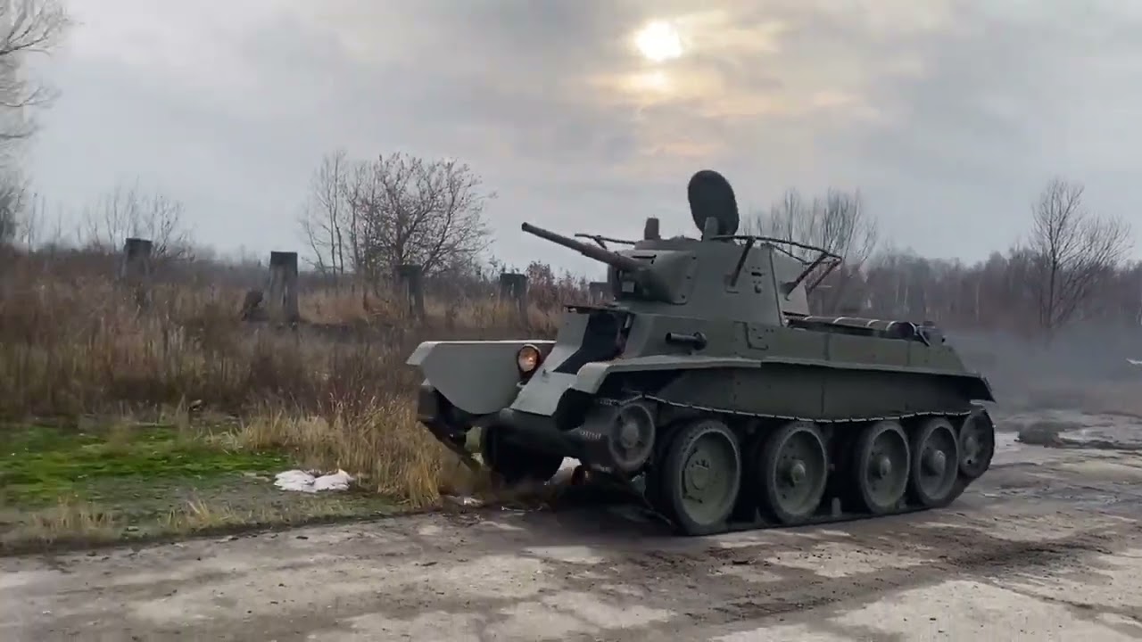 Test of the BT-7 tank after a long restoration.