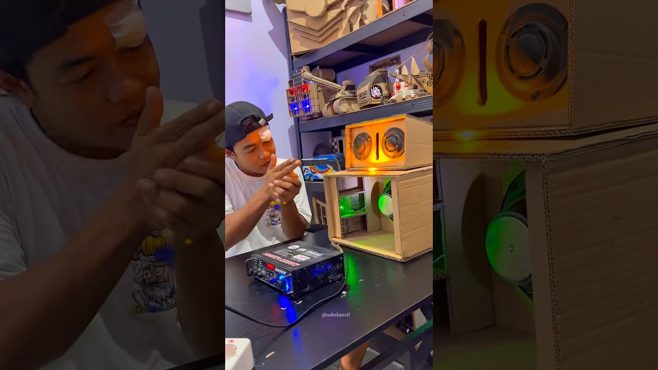 Membuat miniatur sound dari kardus #kreatif #sound #speaker #miniatur #horeg