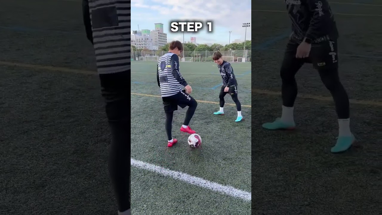 football roll step over chop skill tutorial💢#skillshorts#viral⚽️🥶🔥🥵