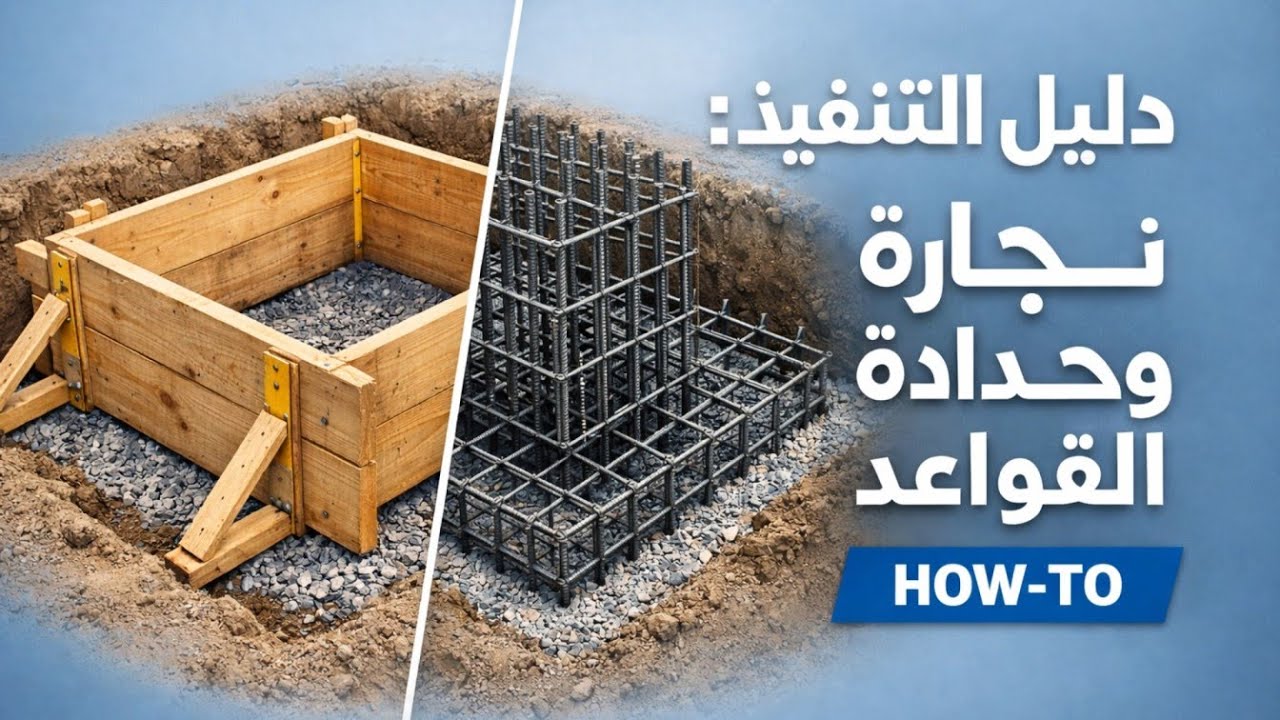 طريقة تنفيذ القواعد والاساسات المسلحة