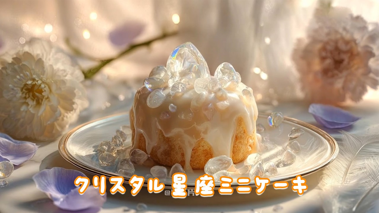 クリスタル星座ミニケーキ。#睡眠補助ビデオ #asmr #ai