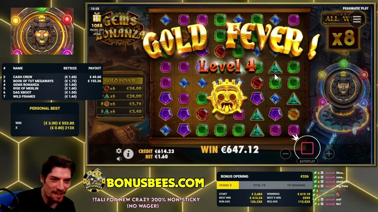 BIG WIN on GEMS BONANZA! ALL 5 LEVELS! | (Pragmatic Play)