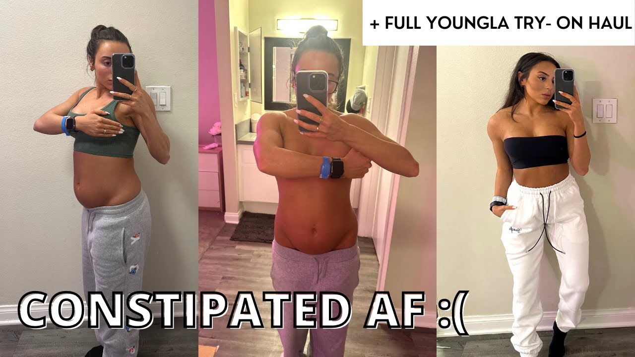 CONSTIPATED FOR 6 DAYS | what I eat in a day + YoungLA Tryon Haul + breast aug recovery | vlogmas #6