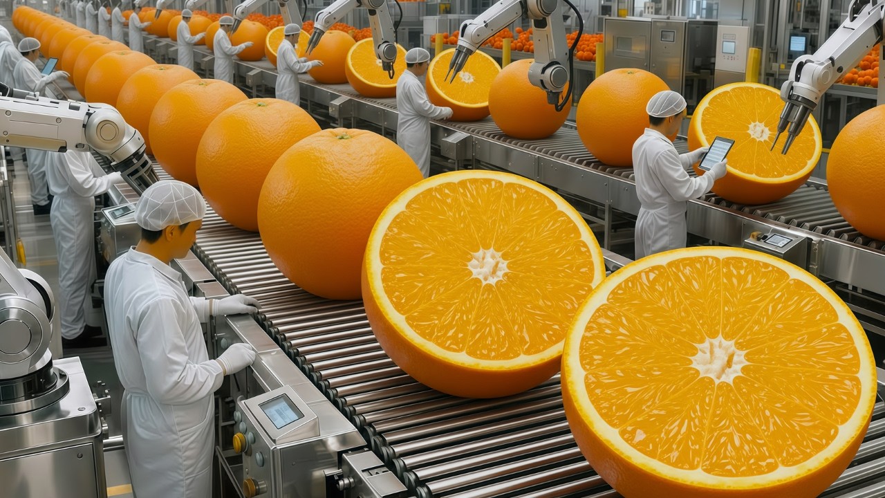 Inside a Modern Orange Factory: From Fresh Oranges to Delicious Bottled Juice