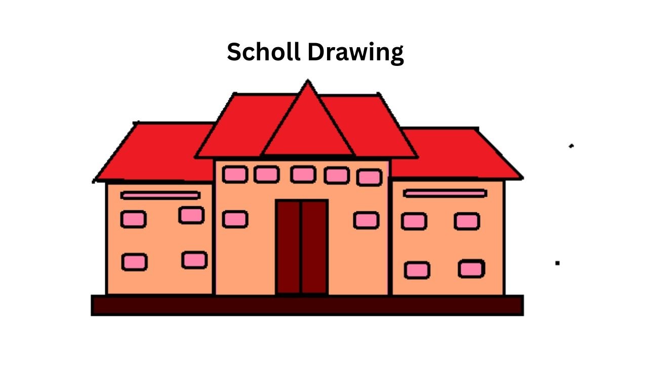 School Drawing🌴How to drawing paint in computer🎇ms paint drawing🎇drawing in ms paint,