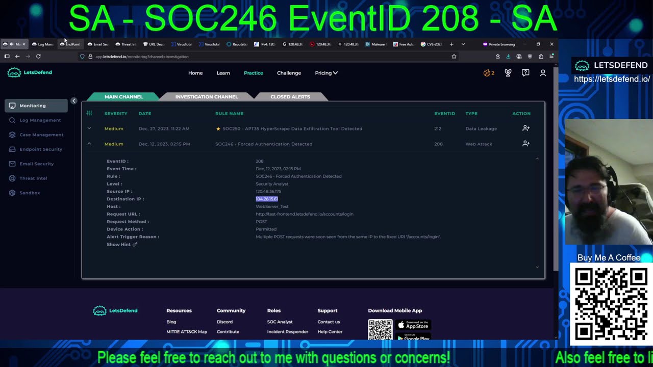 SA - SOC246 EventID: 208 - Forced Authentication Detected