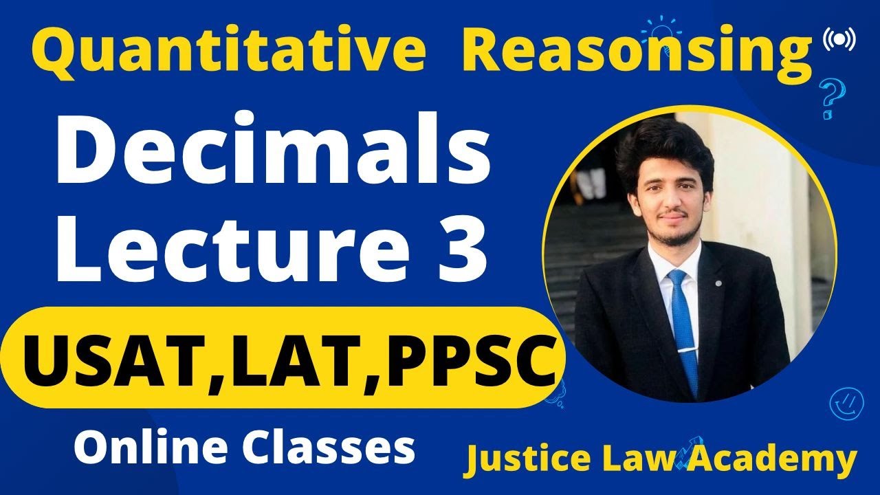 Lecture 3 Math Quantitative Reasoning Decimals USAT | LAT | NTS | GAT | HAT | Math MCQs | important