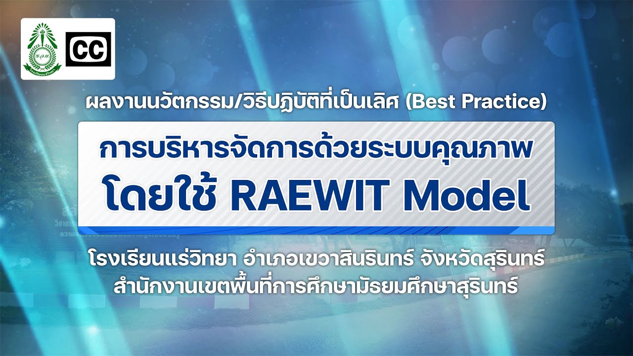 Best Practice : การบริหารจัดการด้วยระบบคุณภาพ โดยใช้ RAEWIT Model  | โรงเรียนแร่วิทยา