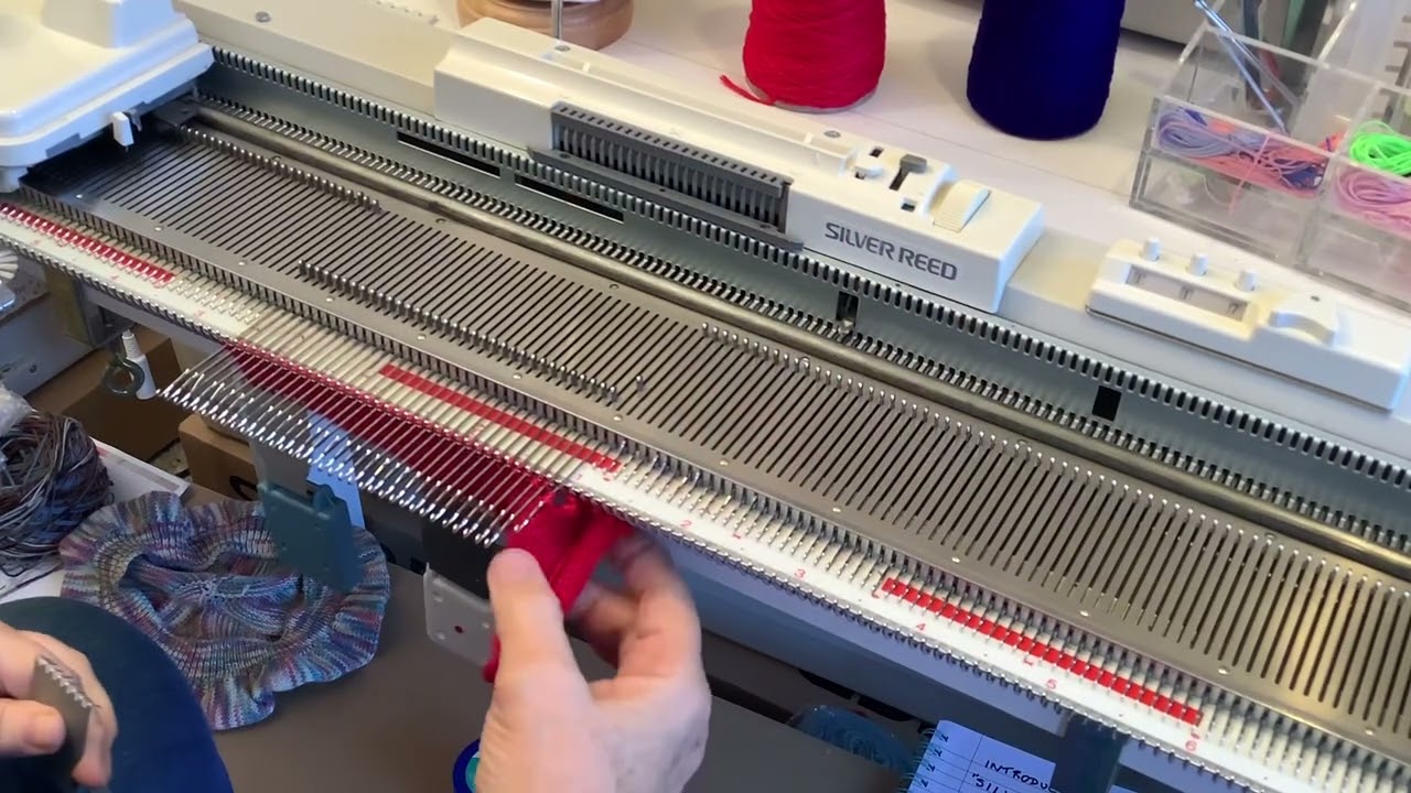 Machine Knitting on the Silver Reed Punchcard Machine - Video Seven - Using Holding Position