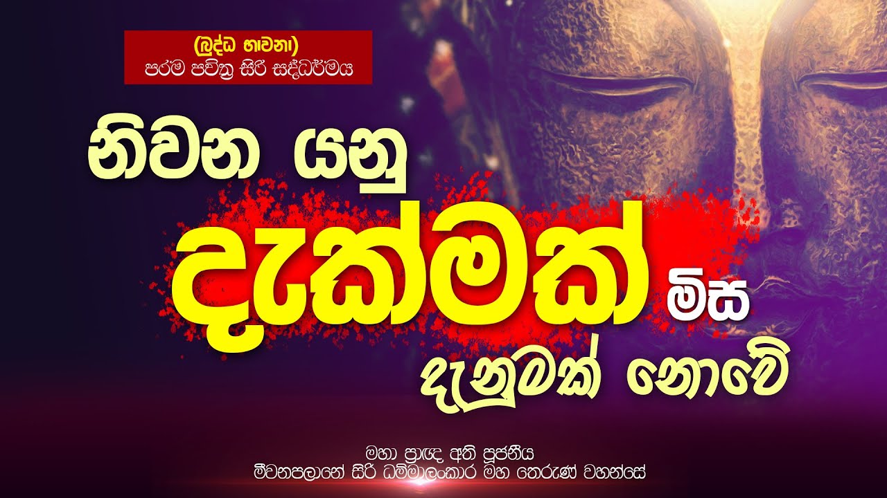 නිවන යනු දැක්මක් මිස දැනුමක් නොවේ | බුද්ධ භාවනා 01 | අති පූජනීය සිරිධම්මාලංකාර මහ තෙරුන් වහන්සේ