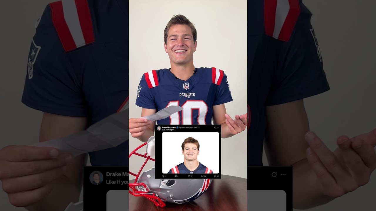 Drake Maye reads Drake Maye Lover tweets 😂