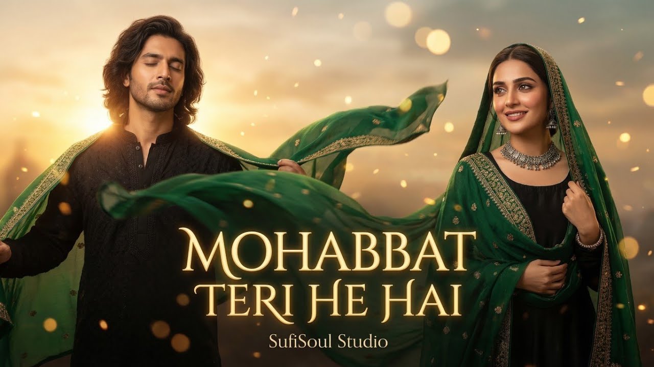 Mohabbat Teri Hi Hai ❤️ Mystical Sufi Love | Cinematic Golden Sunset Couple Art | SufiSoul Studio
