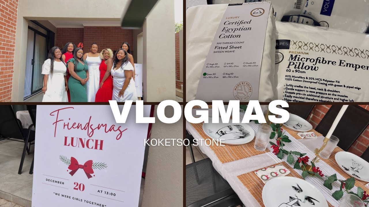 VLOGMAS EP5:Friendsmas|Last grocery haul|Christmas lunch| Bedroom update prt1|#southafricanyoutuber 