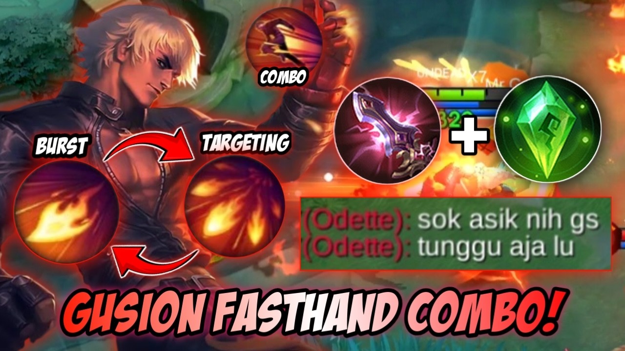 GUSION FASTHAND COMBO! LOCK ODETTE SAMPAI KENA MENTAL😭 | GUSION BEST BUILD & EMBLEM - MLBB