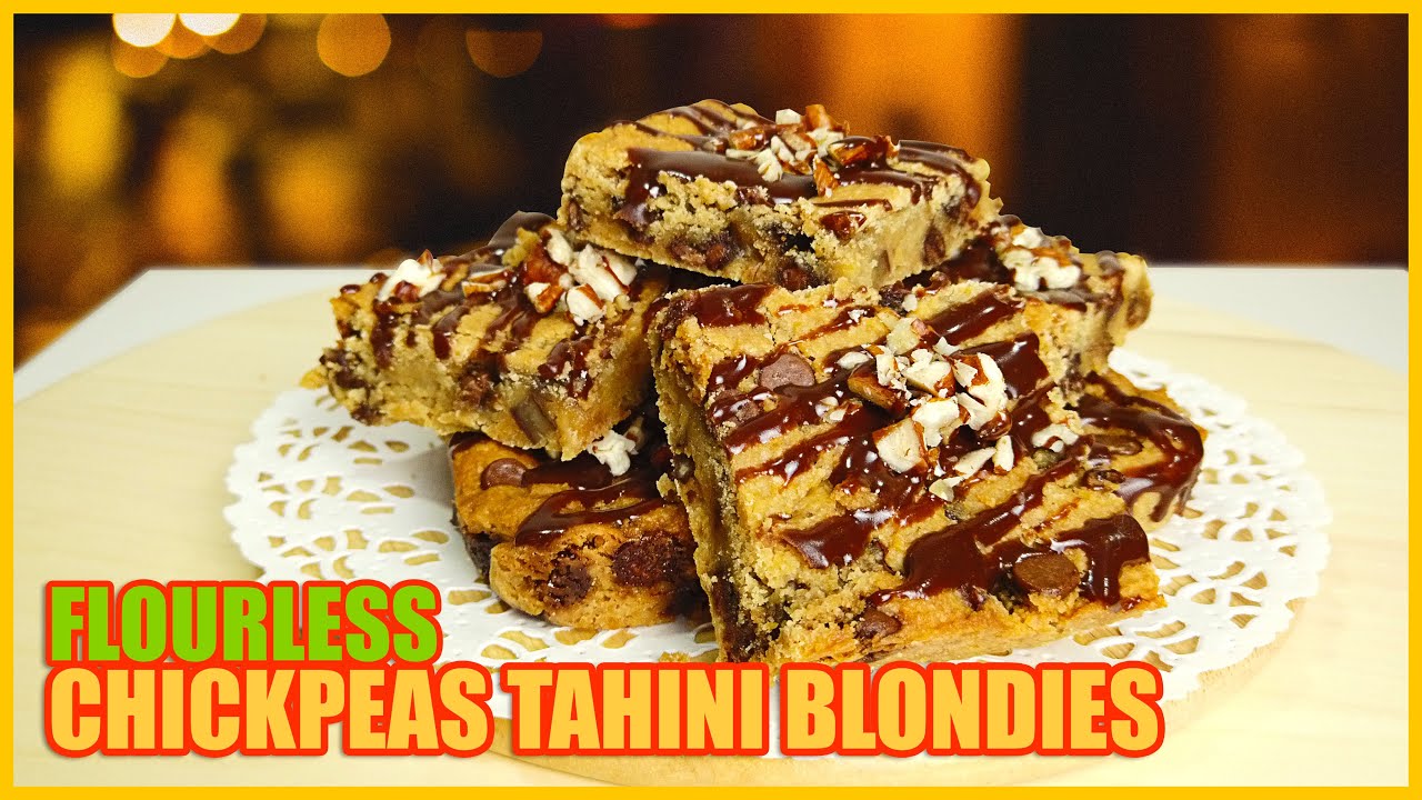 FLOURLESS CHICKPEAS TAHINI BLONDIES - SUGAR-FREE