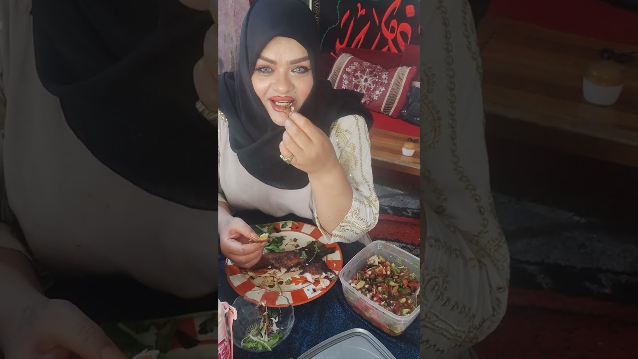 تحدي وجبه سمك صحيه مع سلطه باذنجان والجرجير