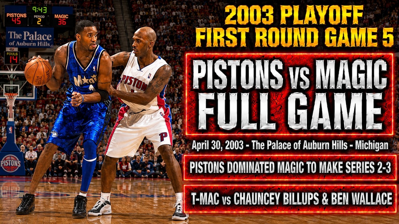 Pistons Destroy Magic by 31🔥Ben Wallace vs Tracy McGrady T-MAC | 2003 NBA Playoffs Game 5 Full Game