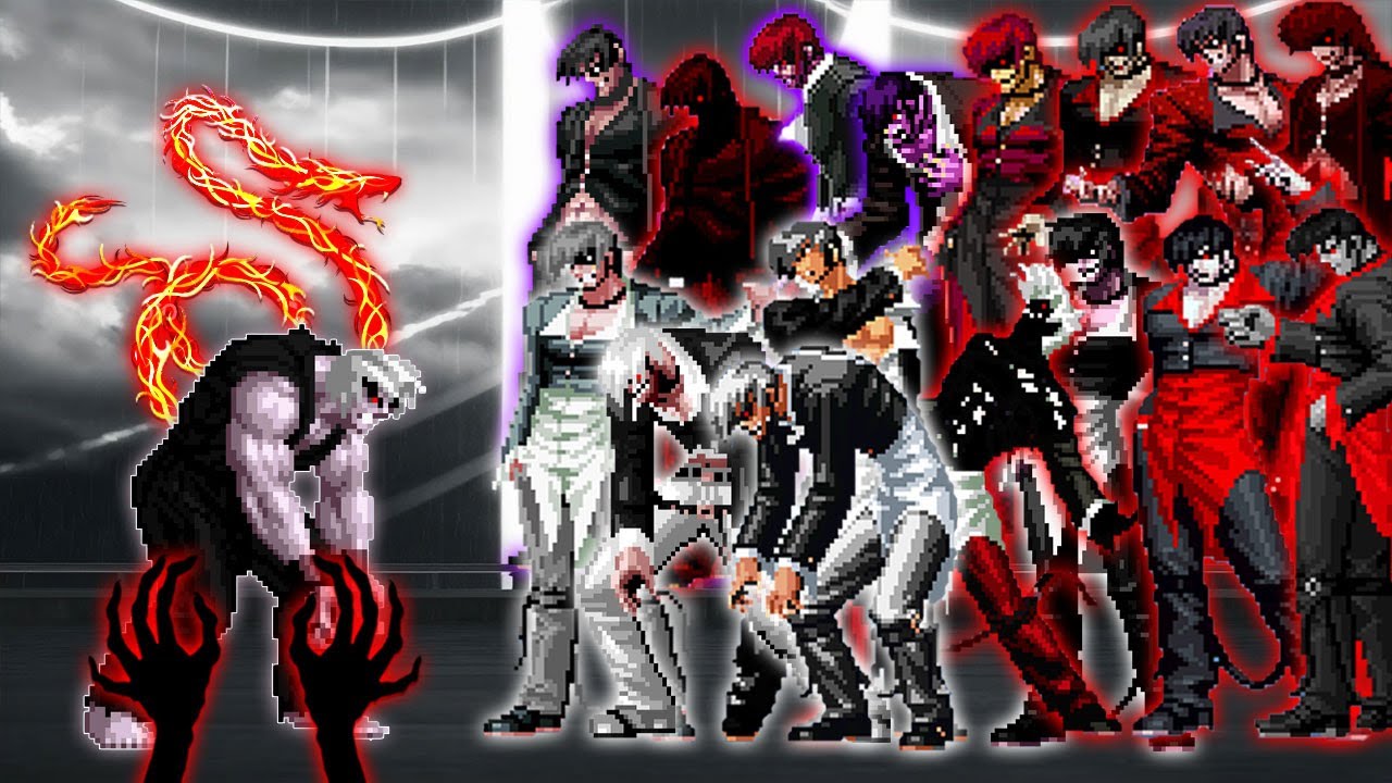 [KOF Mugen] Infernowalker Ken Vs 16 Ultimate Orochi Iori Team | 1 Vs 16