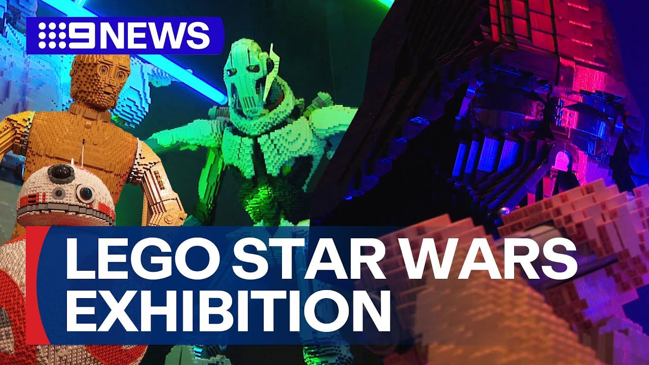 Spectacular LEGO Star Wars hyperjumps into Melbourne Museum | 9 News Australia
