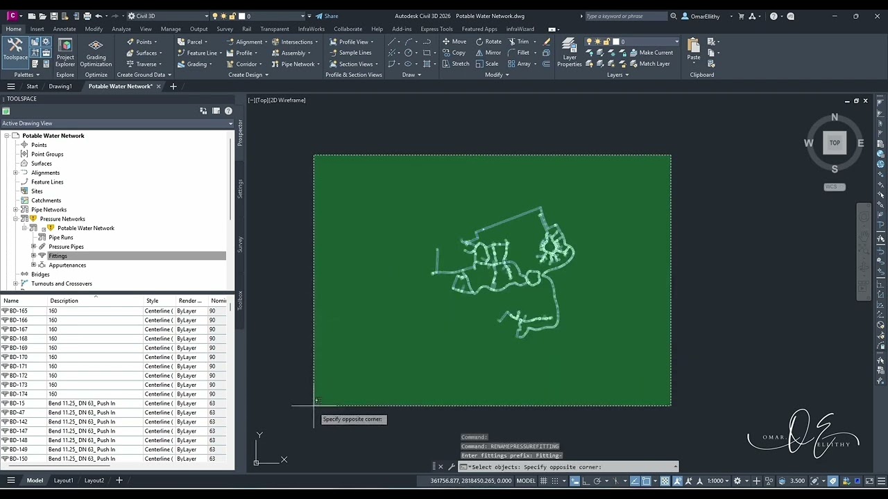 Civil 3D | Automatic Rename Pressure Pipes, Fittings & Appurtenances