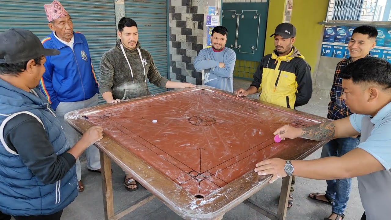 carom-board players || Bikram Team vs Saroj Team