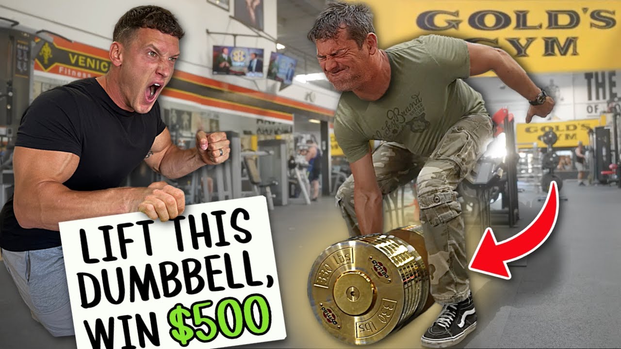 Lift the GOLD DUMBBELL, win $500 (public challenge)