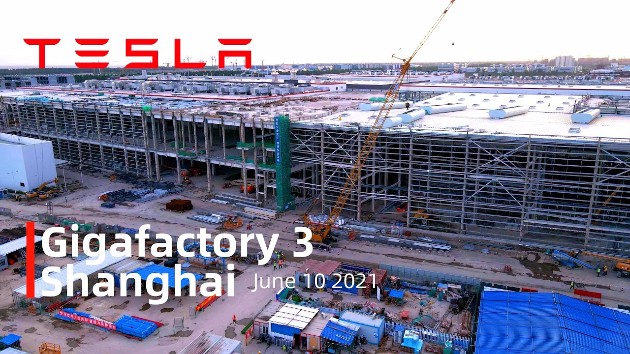 (June 10 2021)Tesla Gigafactory 3 Shanghai 4K Video