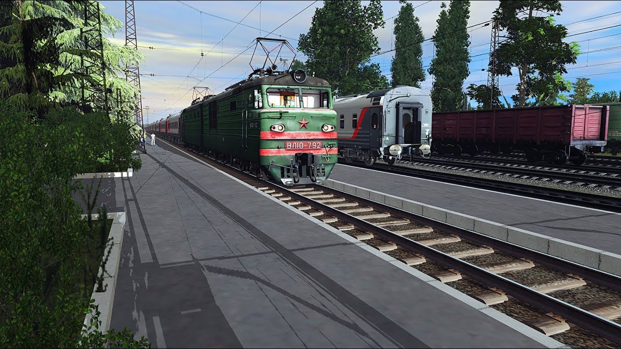 Trainz19 Пассажирский по Абхазии. ВЛ10-792. 1440p.