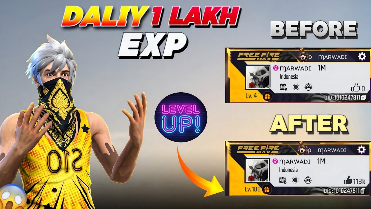 I Tried LEVEL UP Glitch In Free Fire 😲 0 To 100 Level In 7 Days ? 😈 eSports Marwadi 