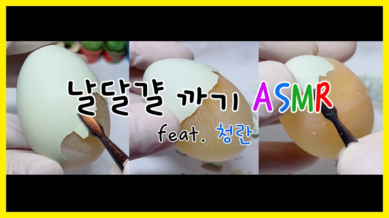 날달걀 까기 ASMR (feat. 청란) | Peeling Blue Egg ASMR