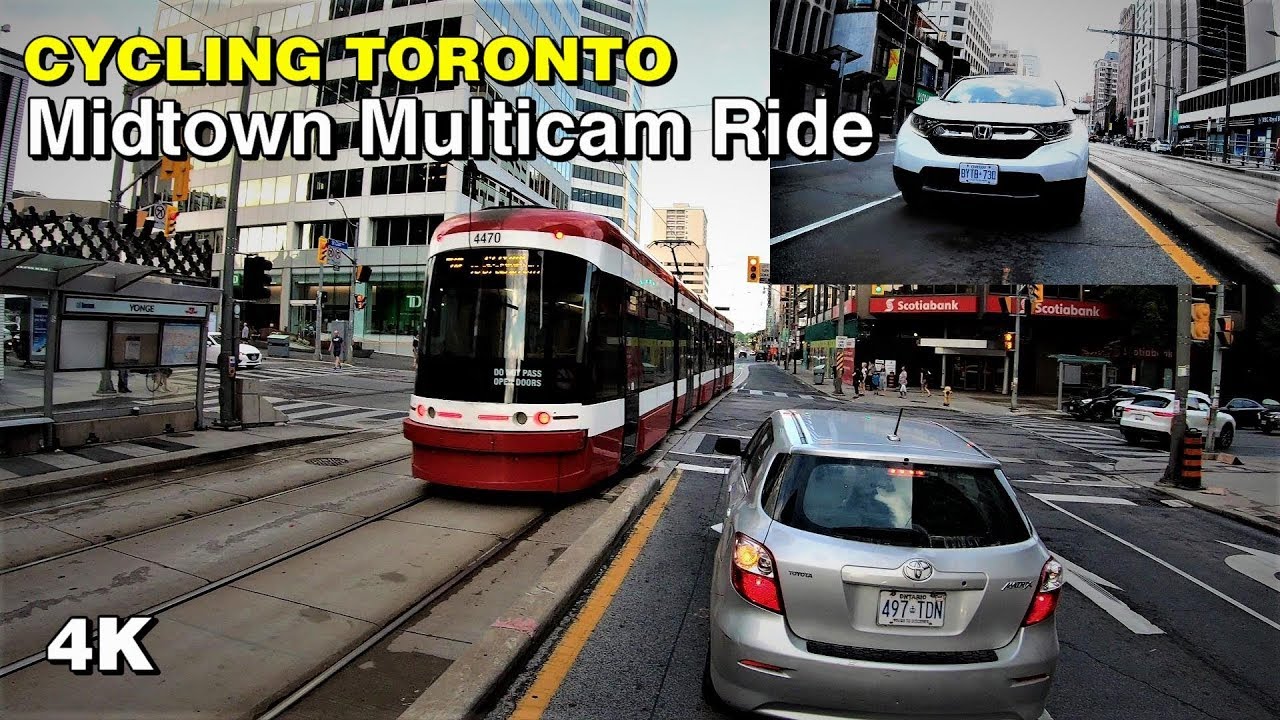 Cycling Toronto - Multicam Midtown Bike Ride (with Akaso V50 Pro) [4K]