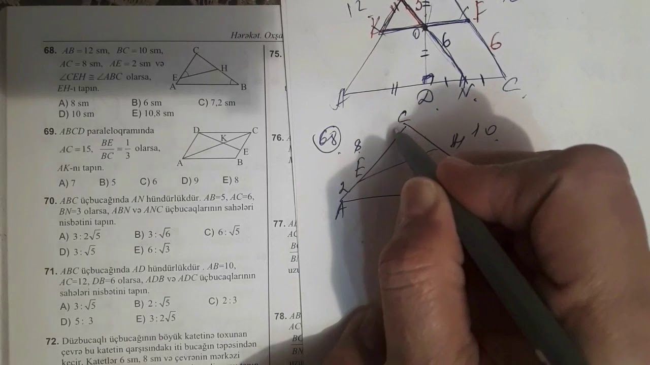 Test toplu 2019.Homotetiya.Oxsarliq cevrilmesi.Oxsar fiqurlar.(61-115)