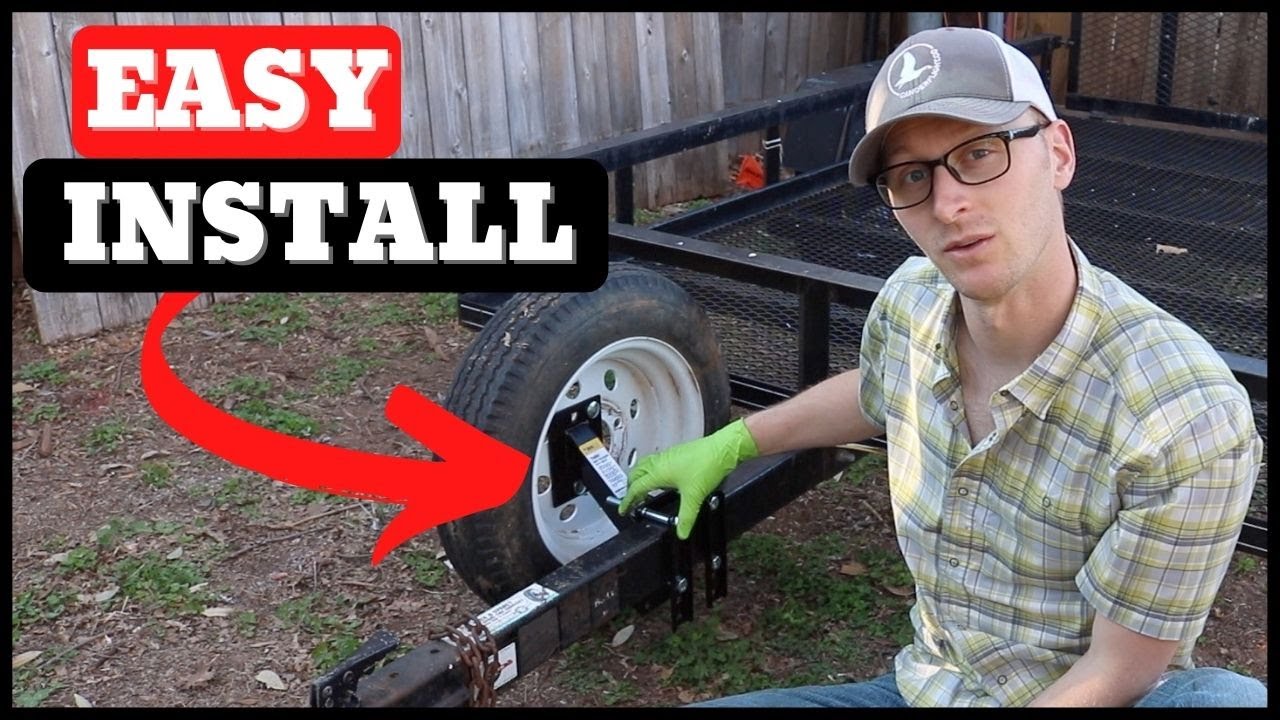 How to Mount A Spare Tire On A Utility Trailer  ( MaxxHaul Trailer Spare Tire Mount Install )