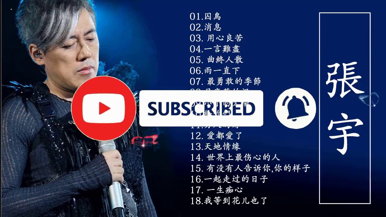 張宇 Zhang Yu ～ 經典情歌精選 極力推薦 《囚鳥／消息／用心良苦／一言難盡／曲終人散／雨一直下／最勇敢的季節／月亮惹的禍／小小的太陽》Best of Zhang Yu