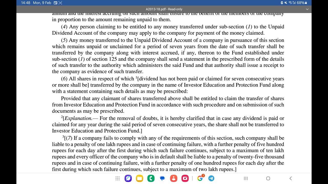 Company Law chapter 8- 10 important provisions