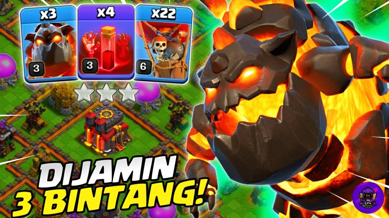 AUTO RATA!! SKELLY DONUT + LALO (LAVALOON) - STRATEGI WAR/PUSH/CWL TH 10 | COC INDONESIA