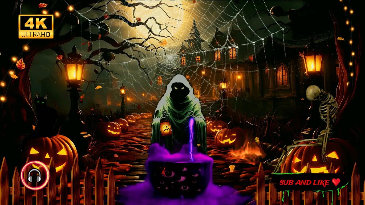 Haunted Village Halloween Ambience, Halloween Cauldron, Fall Ambience,  Trick Or Treat, Spooky sound